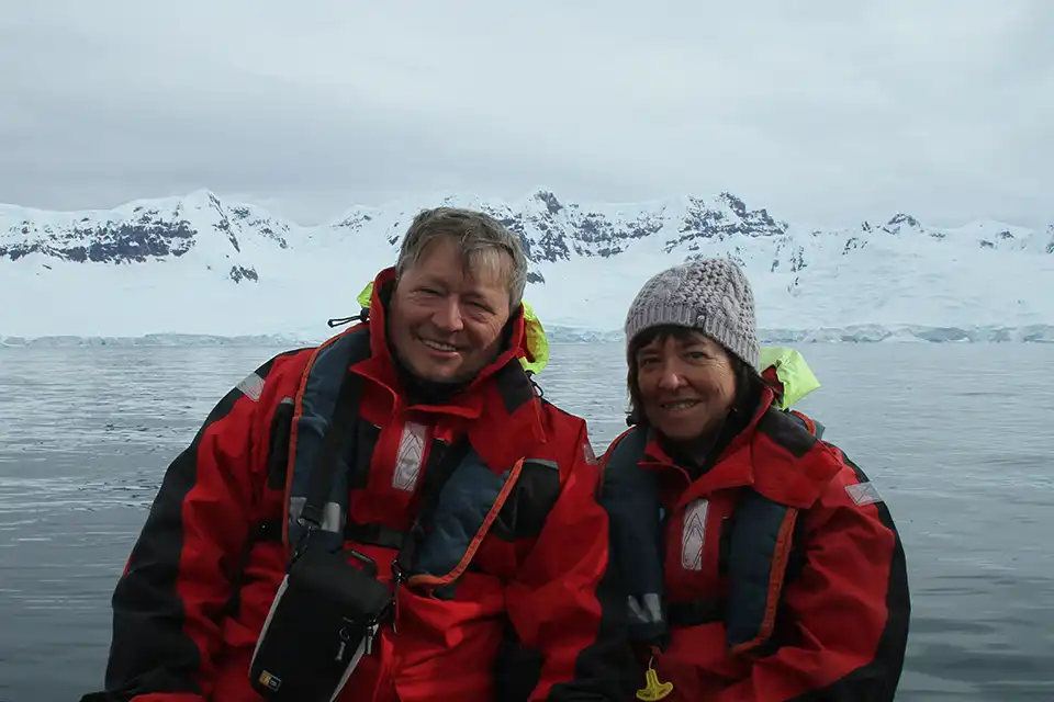 Marleen en Jos, cruise Antarctica